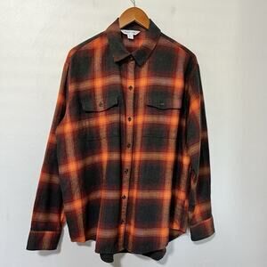 Old Navy Womens Swiftie Boyfriend Flannel Shirt‎ Size LT Evermore Country Barn